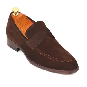 6CM/2.36 Inches CMR CHAMARIPA Men’s Elevator Shoes – Brown Suede Penny Loafers