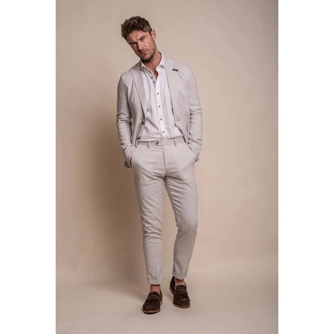 Alvari - Men's Grey Linen Summer Blazer