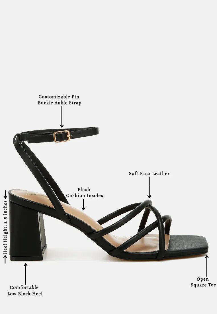 Alyona Low Block Heel Strappy Sandals