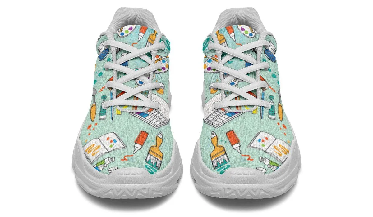 Artist Pattern Chunky Sneakers