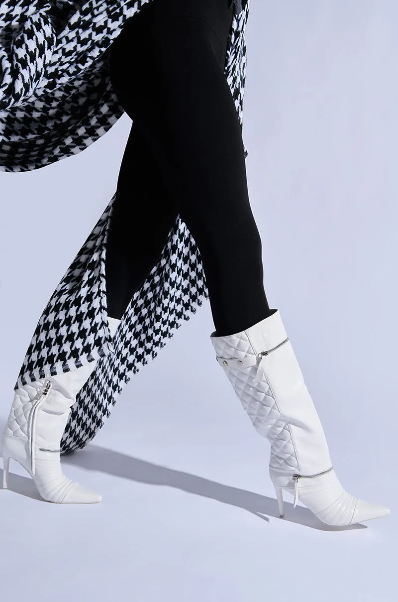 AZALEA WANG LYRICAL WHITE STILETTO BOOT