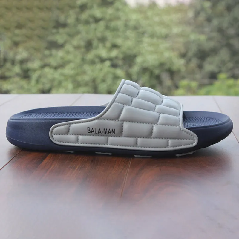 Balaman Black & Grey Soft Slippers for men