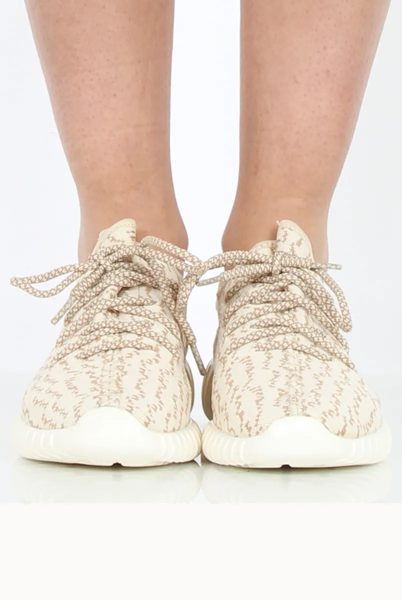 Beige And Camel Textured Trainers - Saint