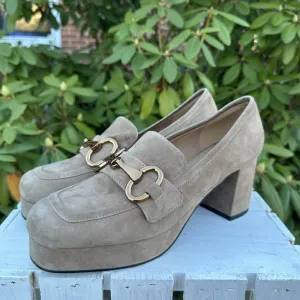 Bibi Lou Mojave Suede Heels - Size 10