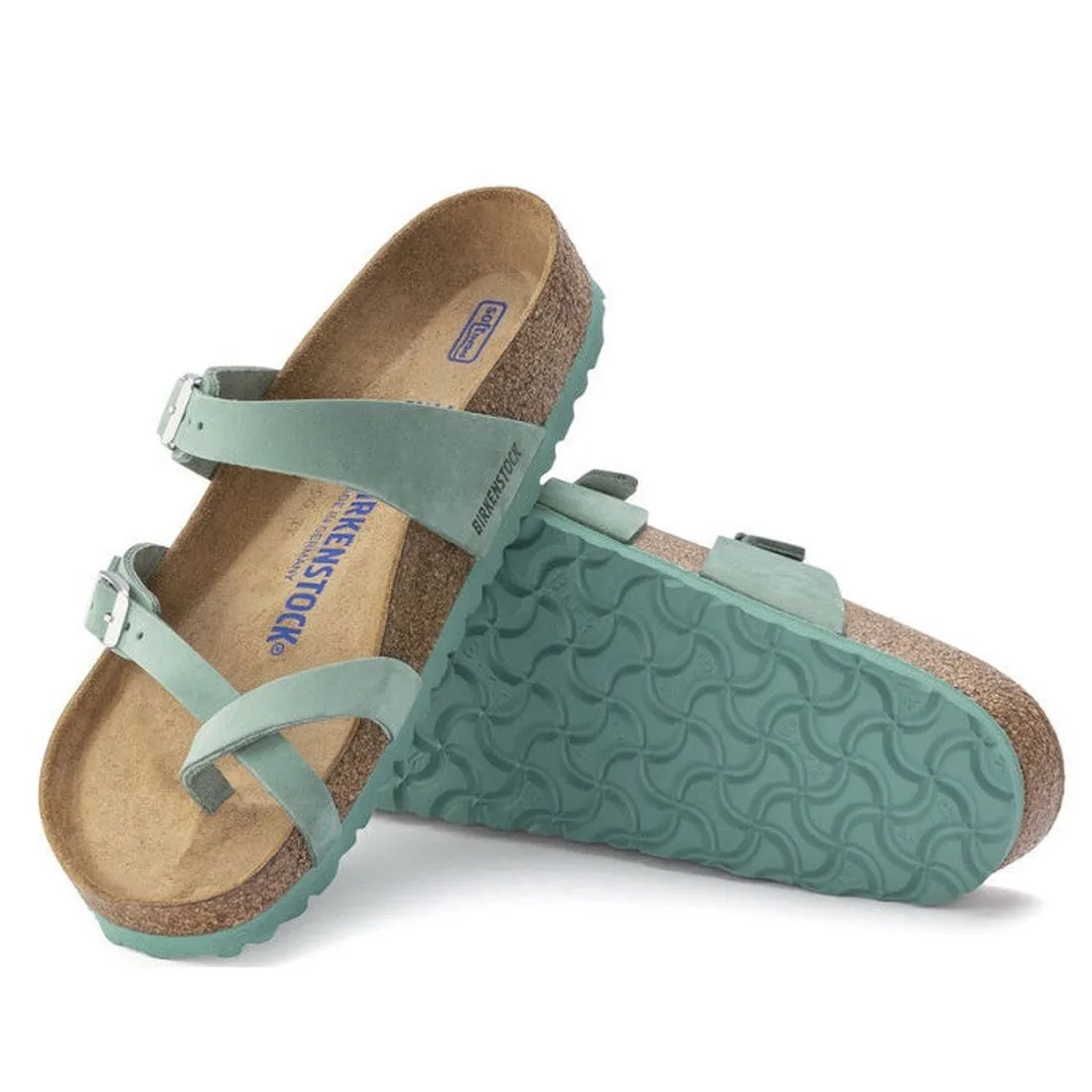 Birkenstock Mayari Womens Beryl Green Nubuck Leather Narrow Width Sandal