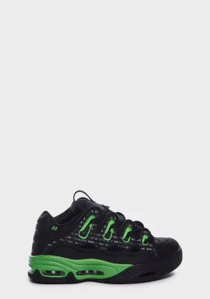 Black & Green D3 2001 Sneakers