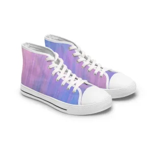 Blue & Purple Metalic - Inovax Women's Hight Top Sneakers