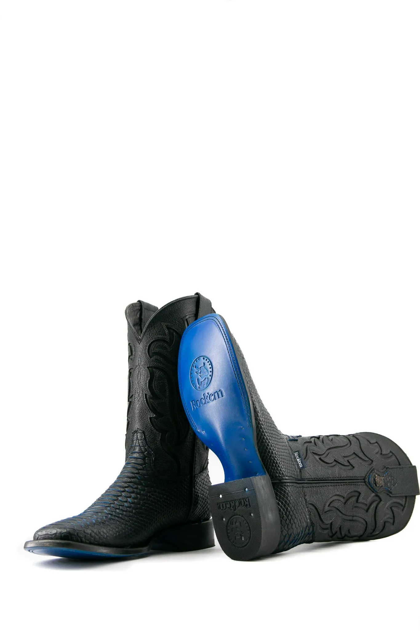 Bruce Python Blue Bottom Square Toe Cowboy Boot