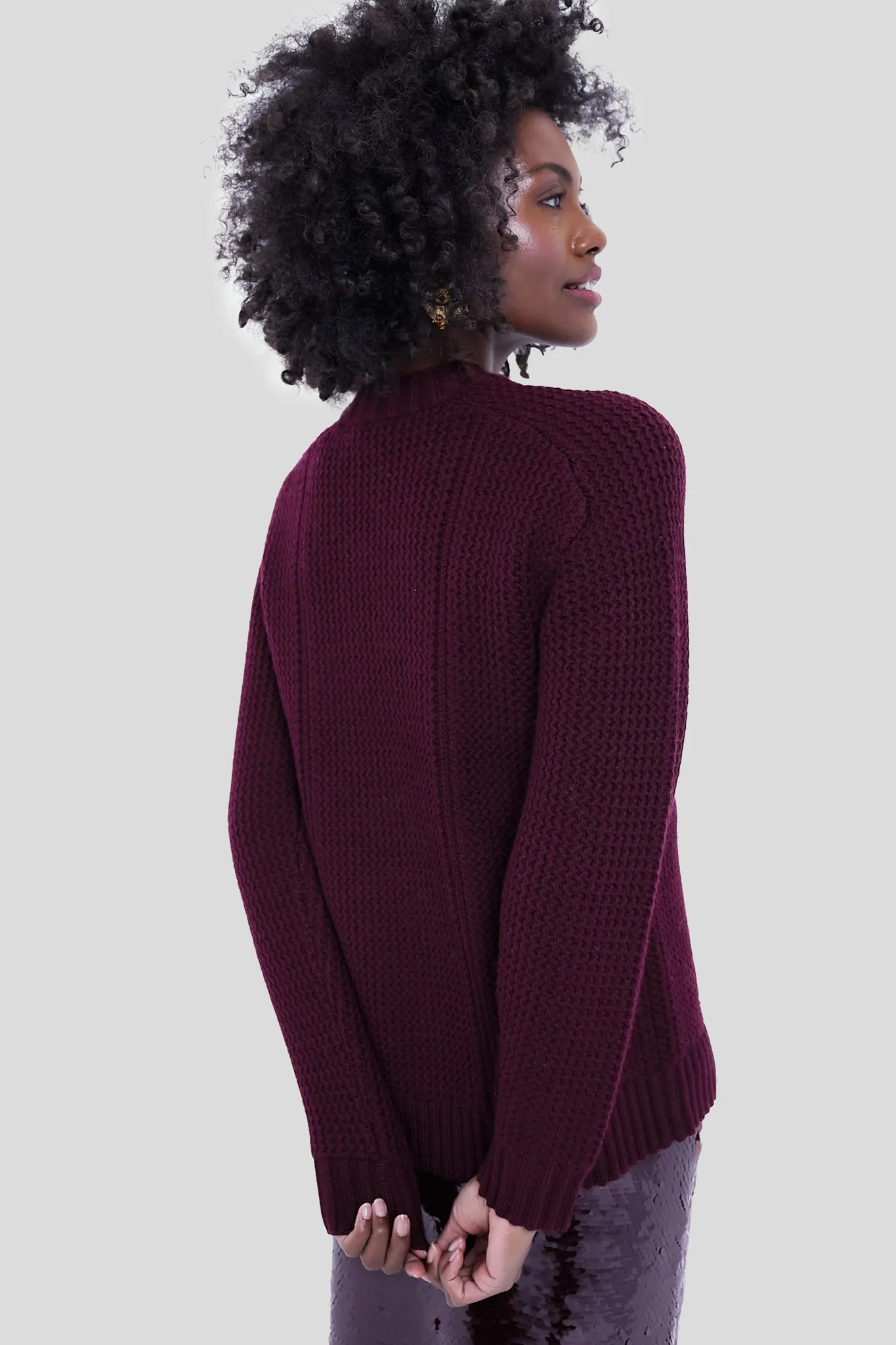 Burgundy Combey Wool Jumper