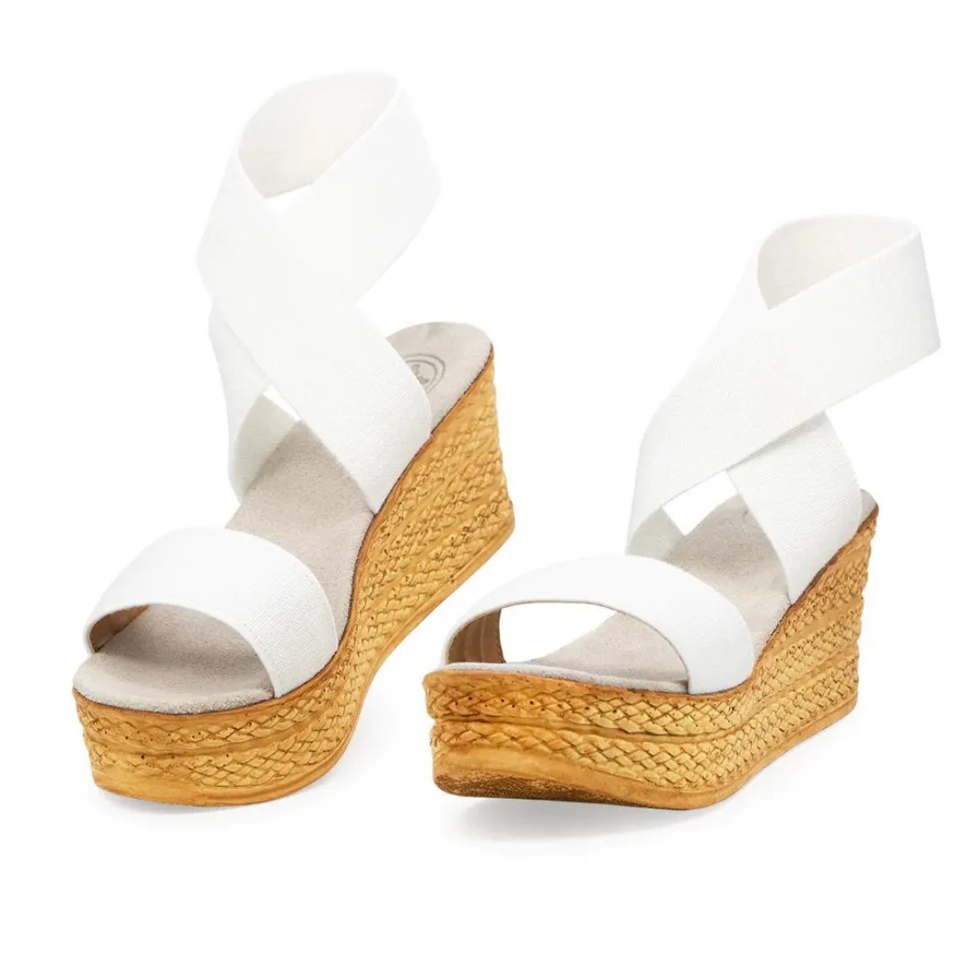 Charleston Bermuda Wedge - White Linen