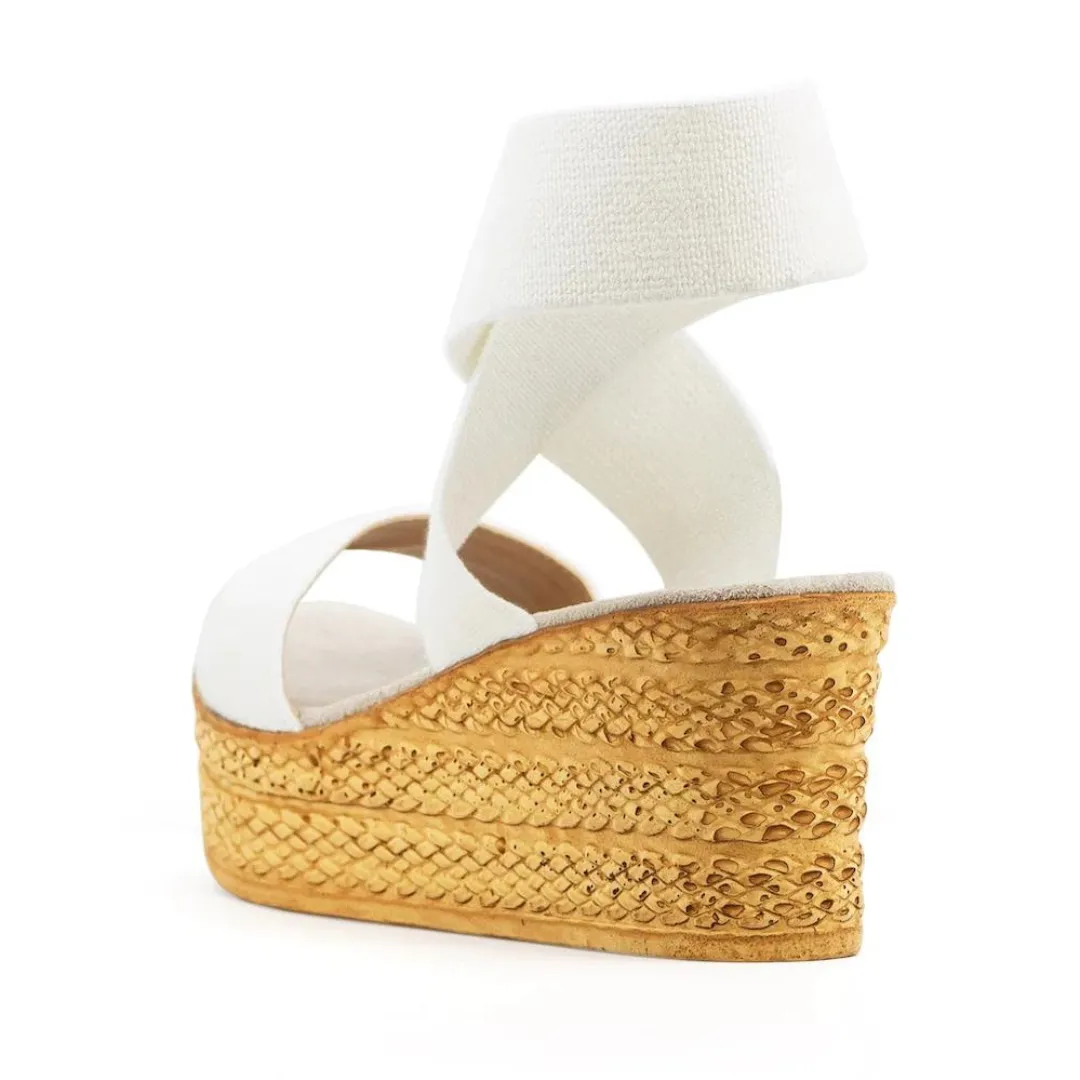 Charleston Bermuda Wedge - White Linen