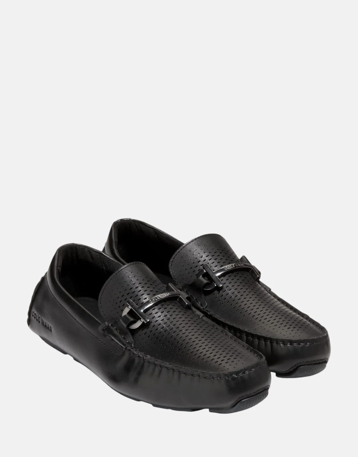 Cole Haan Grand Laser Bit Driving Black Loafers