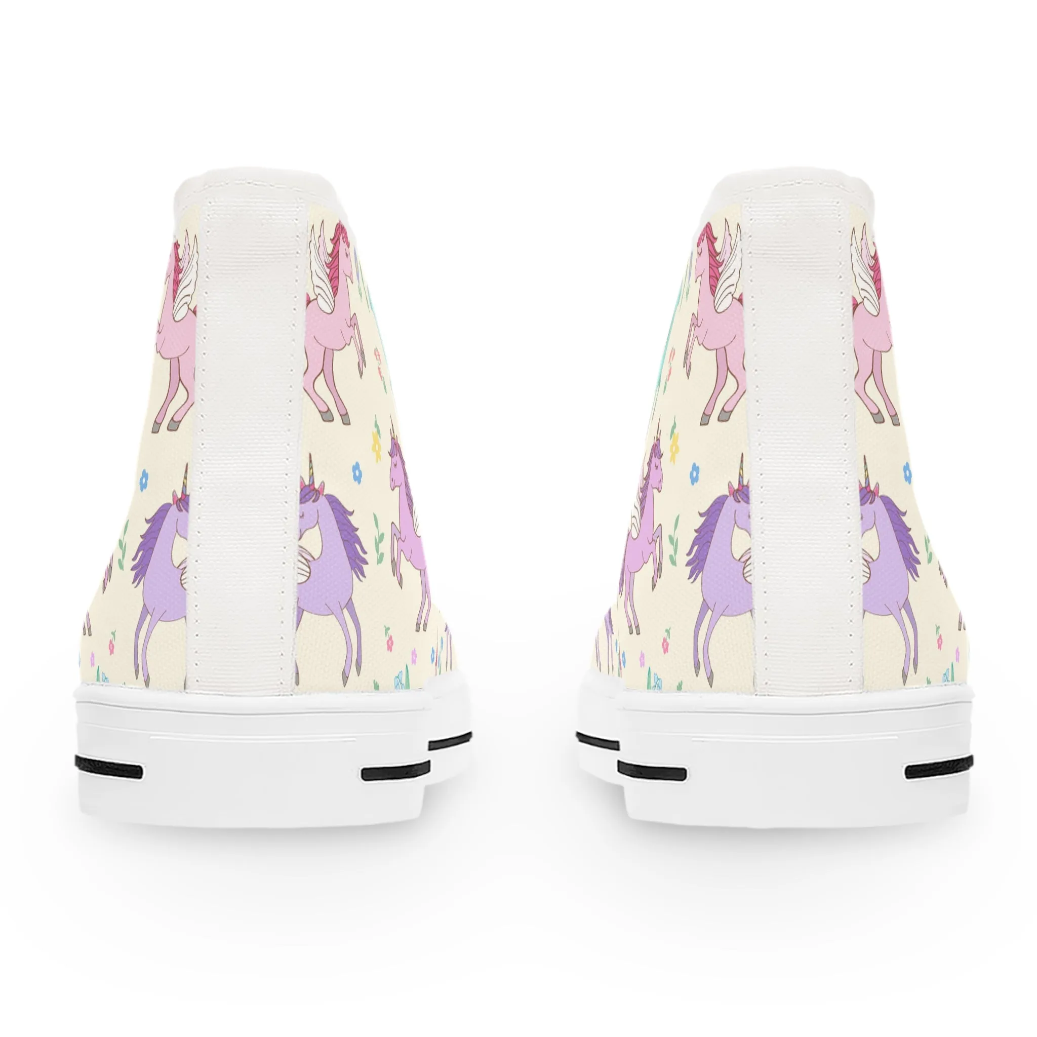 Colorful Pastel Pegasus Women's High Top Sneakers