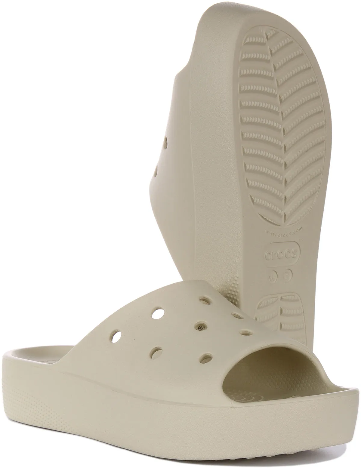 Crocs Class Flatform Slide In Ivory For Women