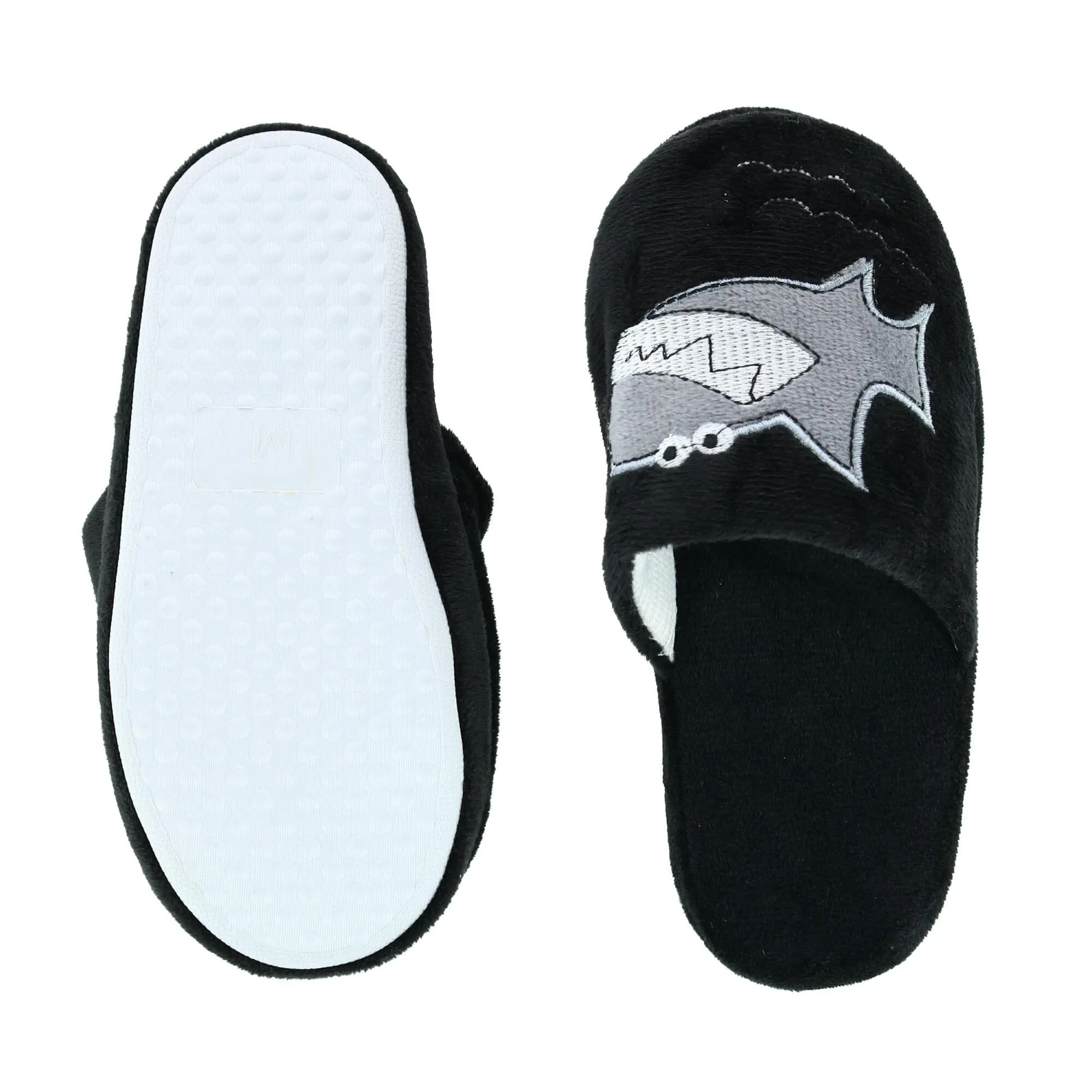 CTM® Boy's Slide House Slippers with Shark Detail