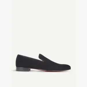 Dandelion Christian Louboutin suede loafers, black