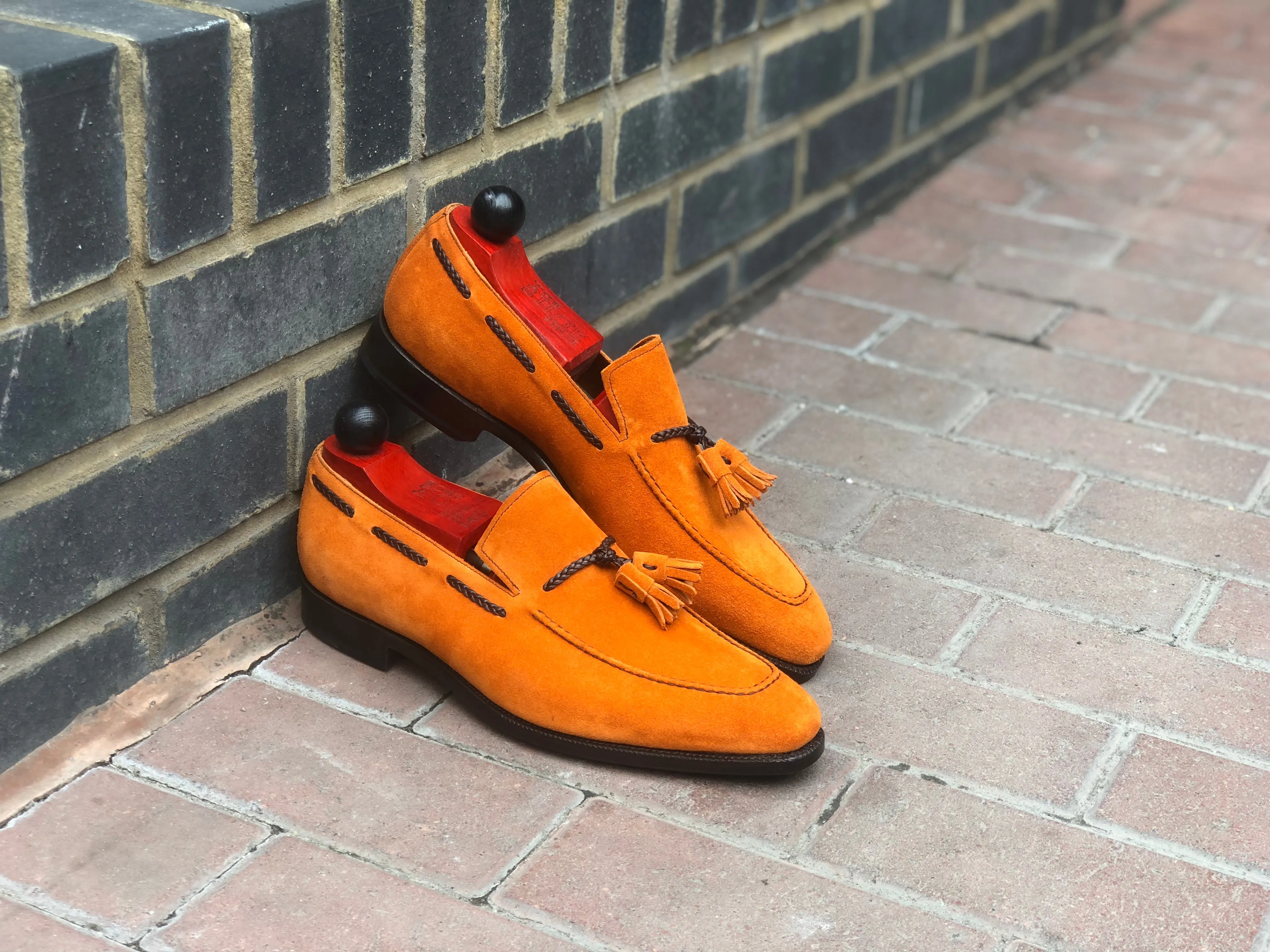 Eskapa - MTO - Orange Suede - LPB Last - Single Leather Sole