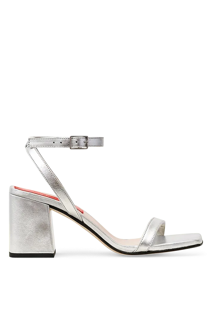 Essential Block Heel Silver Sandal