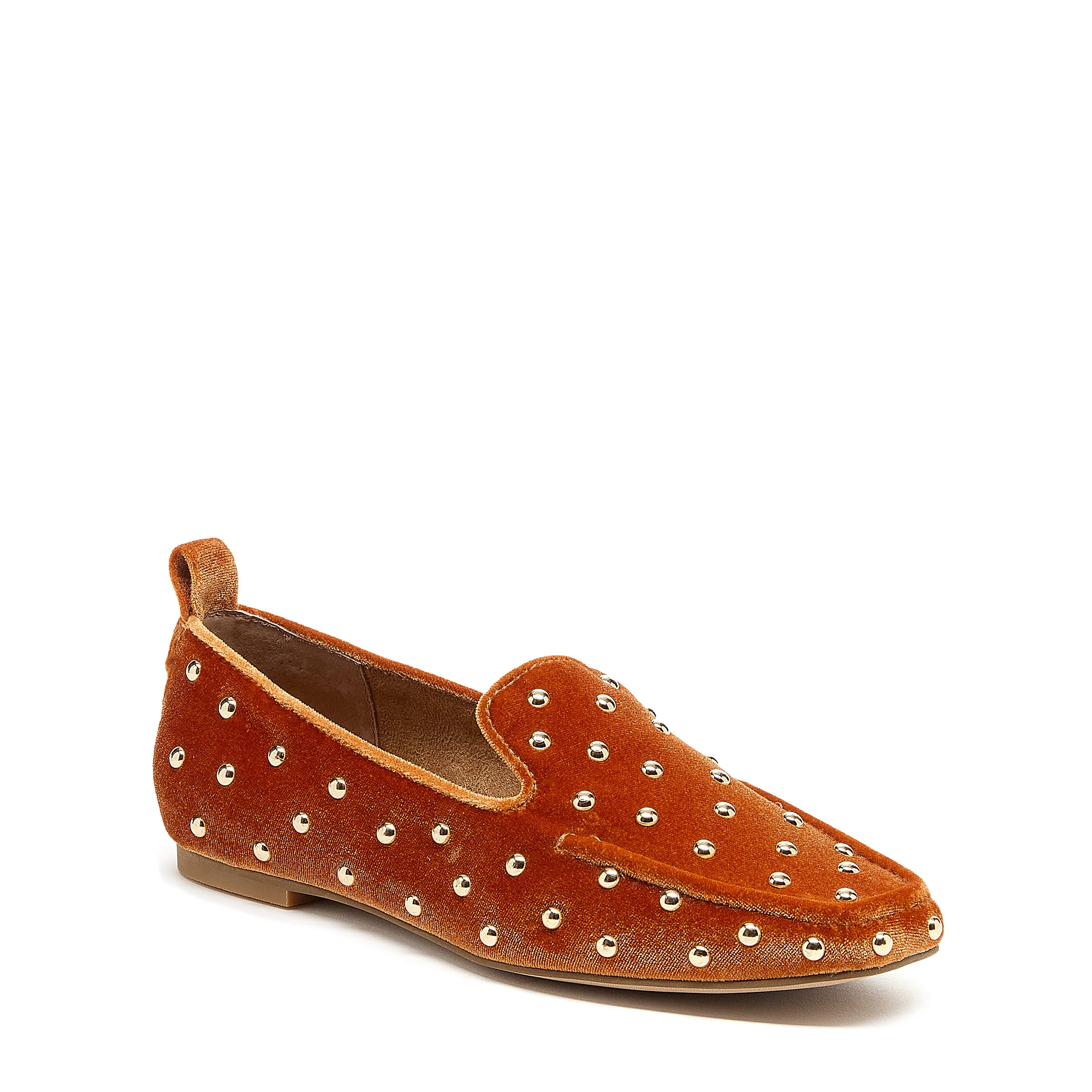 Finley Mustard Velvet Stud Loafers