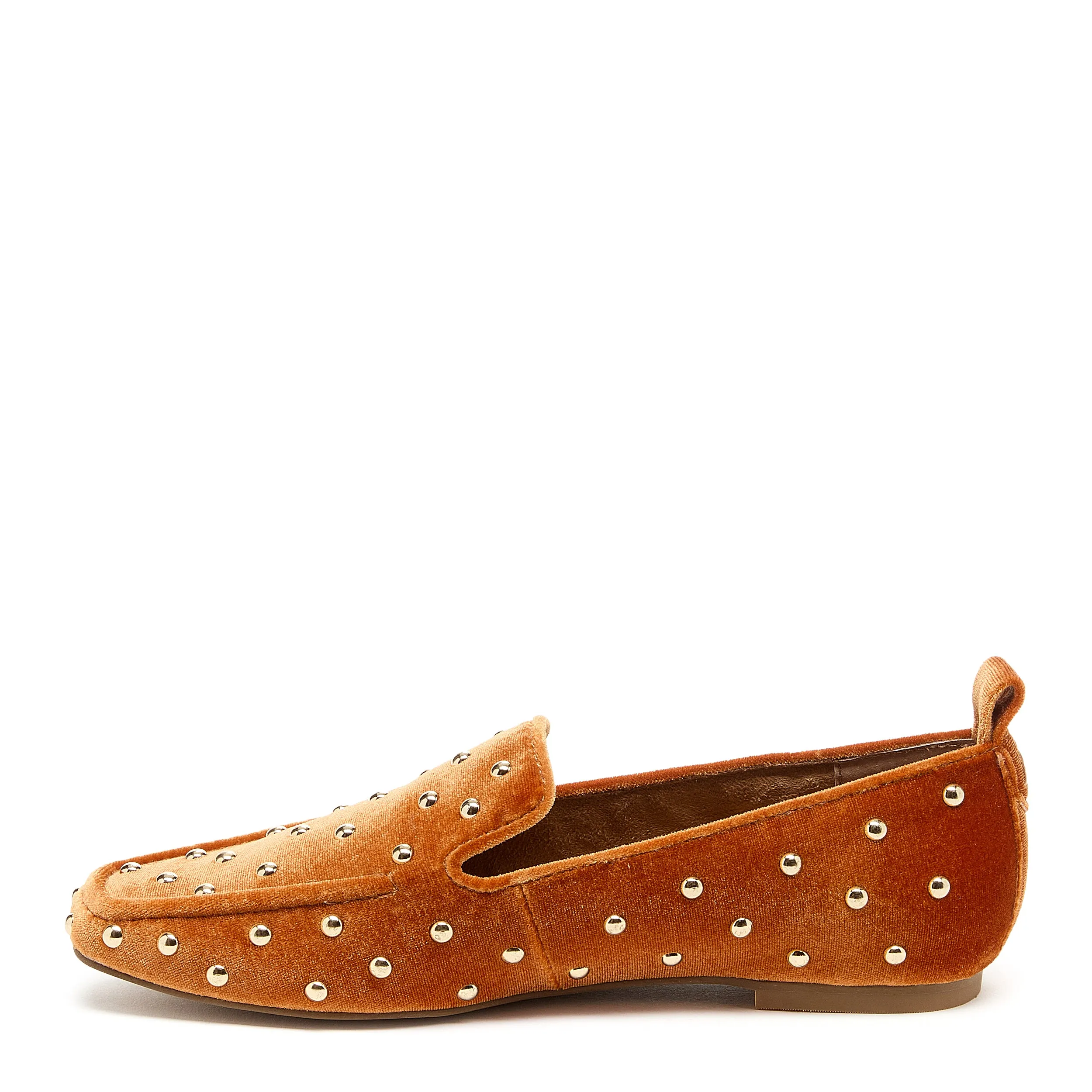 Finley Mustard Velvet Stud Loafers