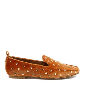 Finley Mustard Velvet Stud Loafers