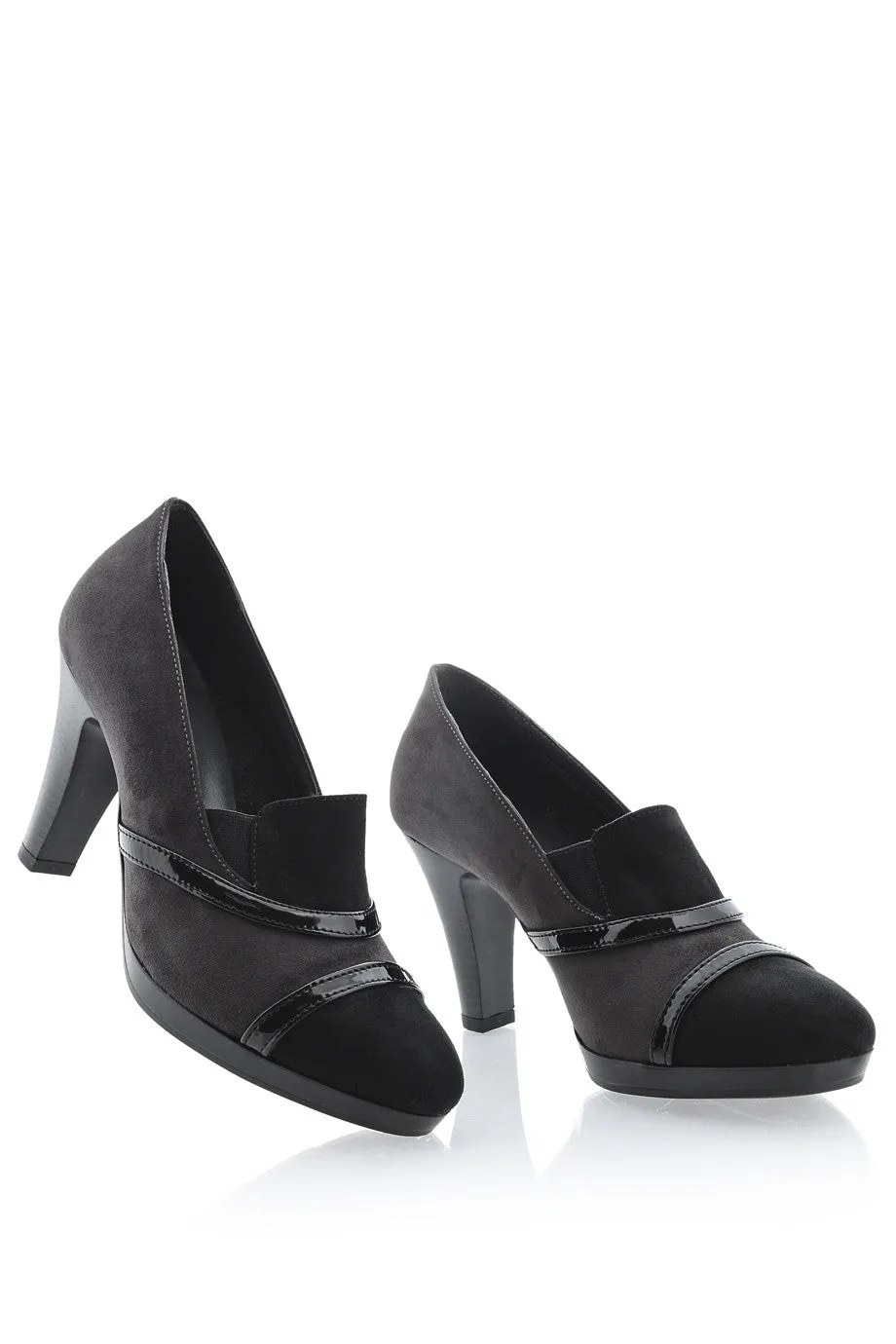 FIORELLA FIORELLA AMELIN Dark Gray Suede Heels