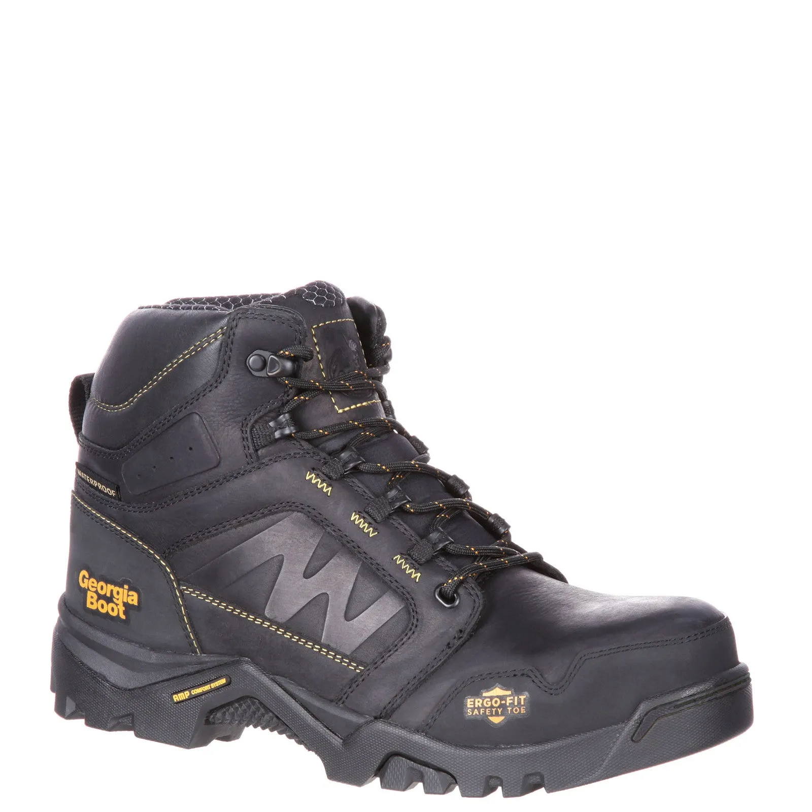 Georgia Men's 6" Amplitude Composite Toe Waterproof Work Boot - Black GB00130