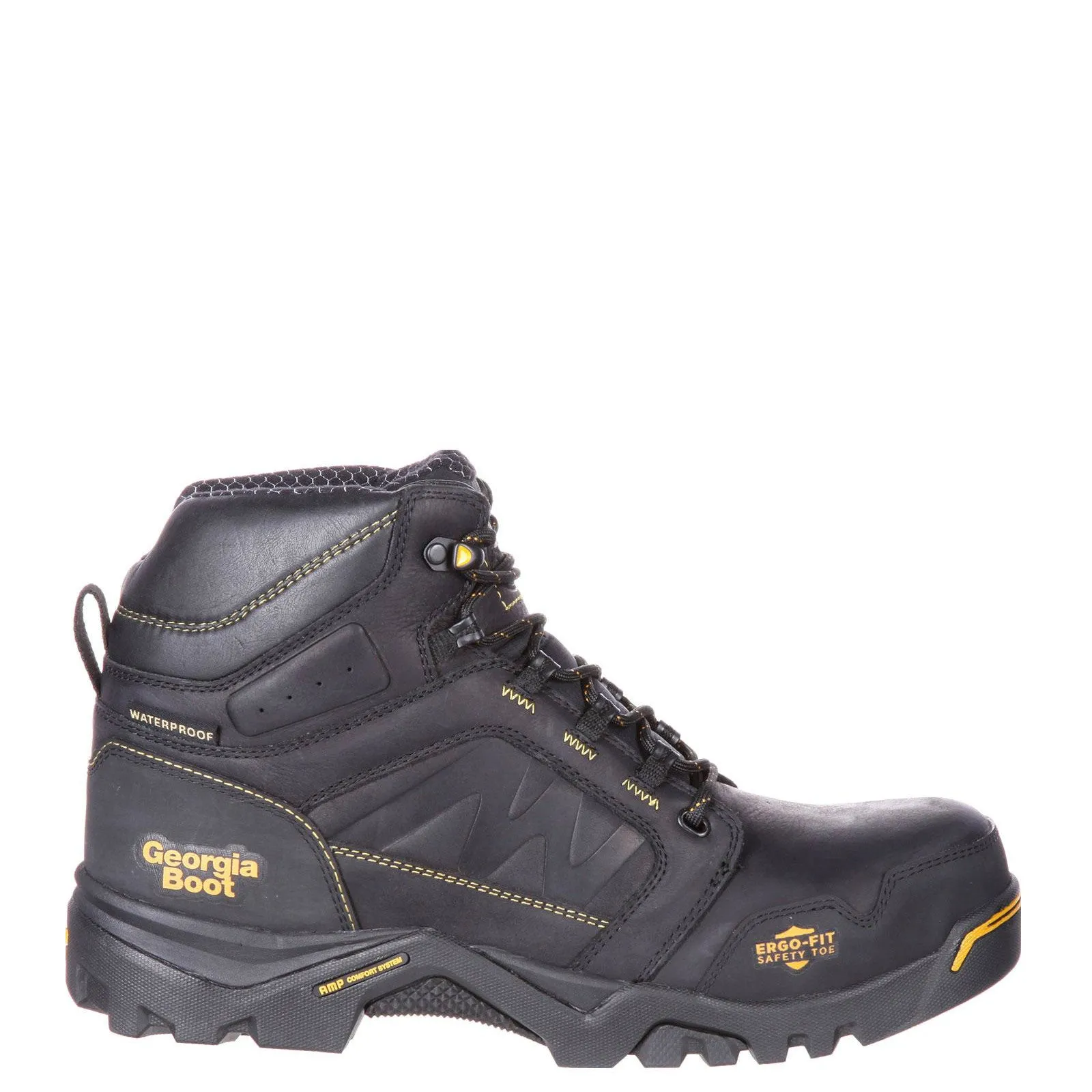 Georgia Men's 6" Amplitude Composite Toe Waterproof Work Boot - Black GB00130