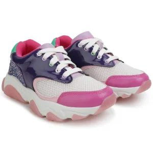 Girls Pink Glitter Trainers