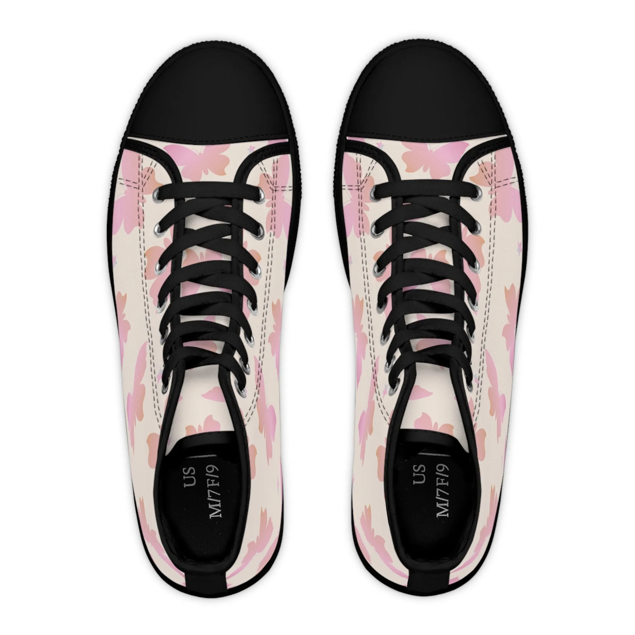 Gradient Colorful Butterflies Women's High Top Sneakers