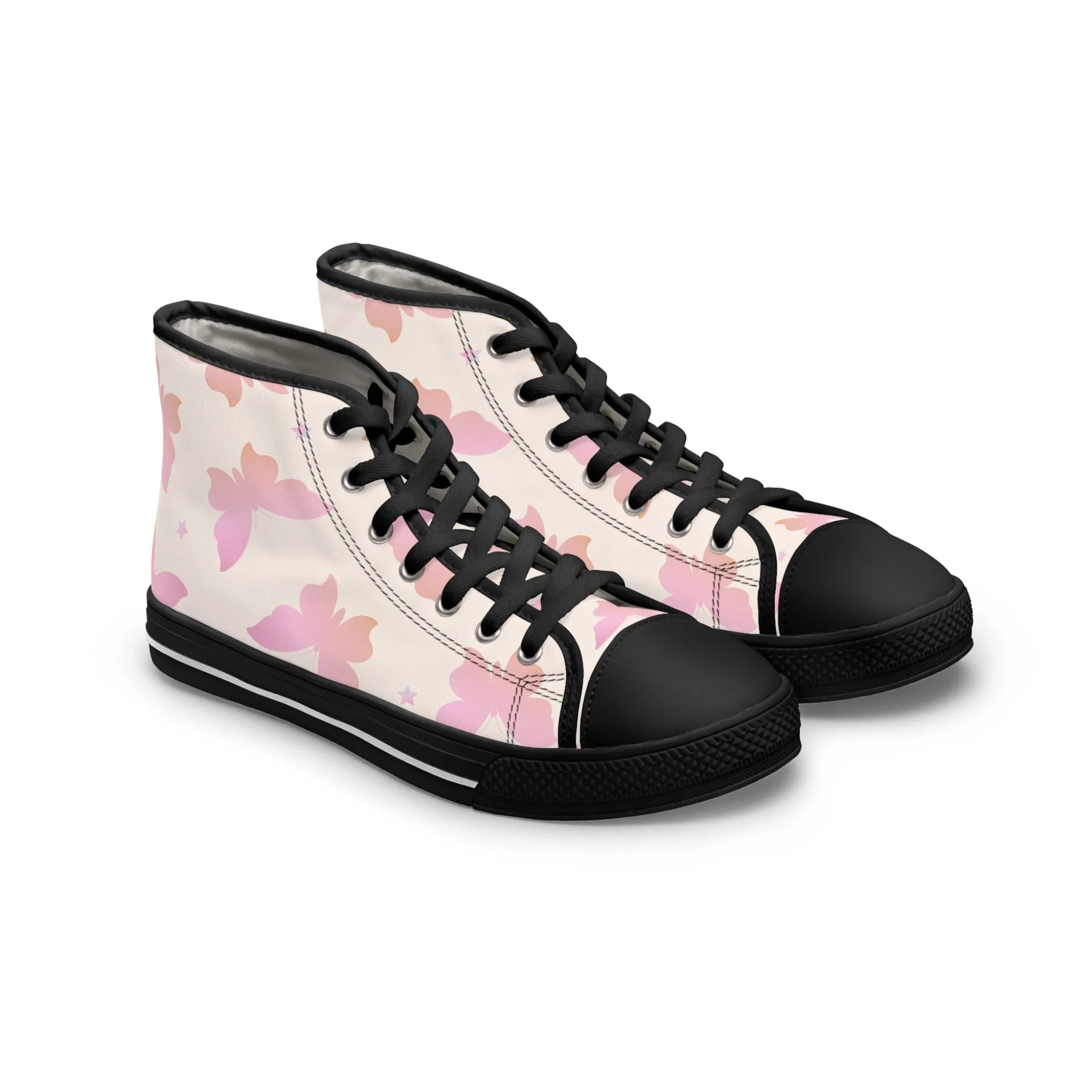 Gradient Colorful Butterflies Women's High Top Sneakers