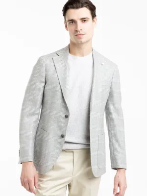 Grey Silk-Wool Prince of Wales Sport Jacket