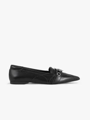 Hermine Pointed Buckle Flat - Black