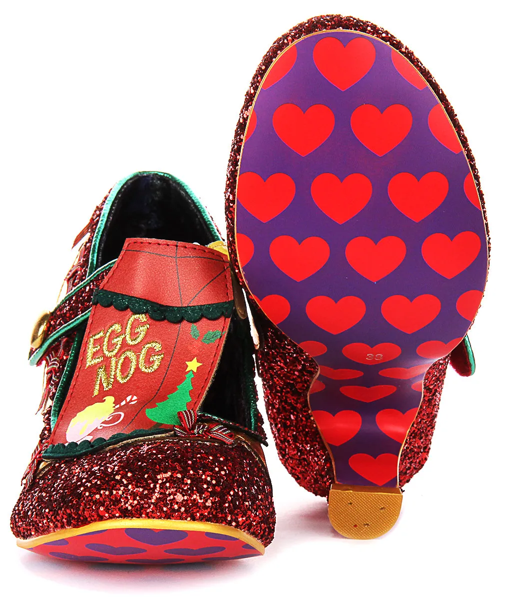 Irregular Choice Eggcellent T Bar In Red