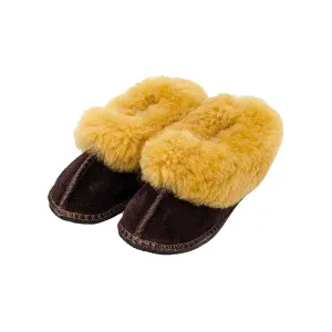 KARU Kids Cosy Sheepskin Slippers - Choc/Gold