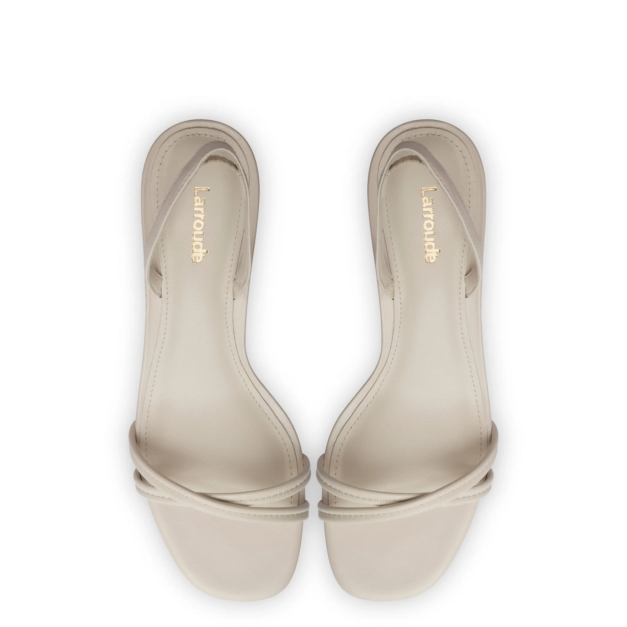 Larroude Mini Annie Sandal In Ivory Leather