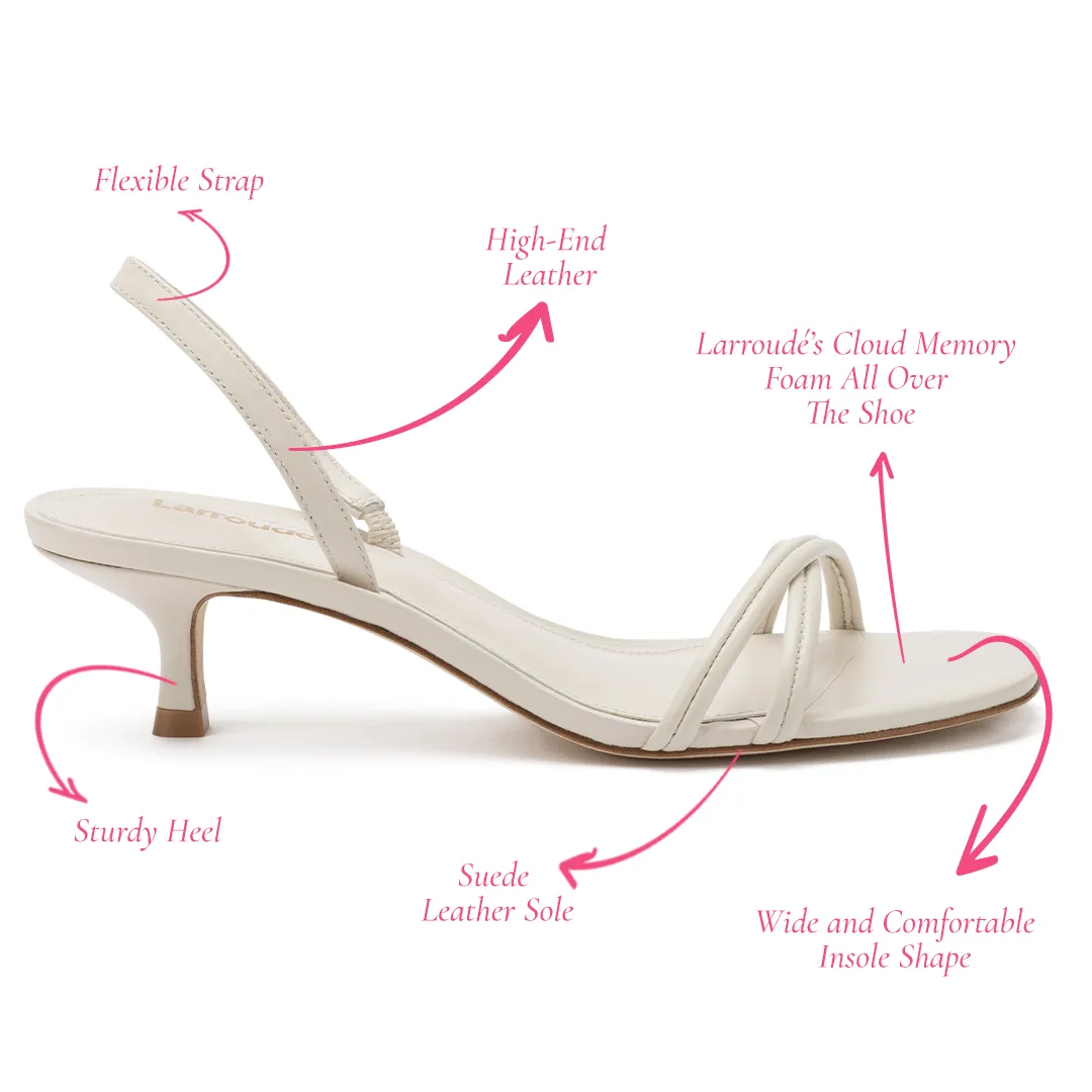 Larroude Mini Annie Sandal In Ivory Leather