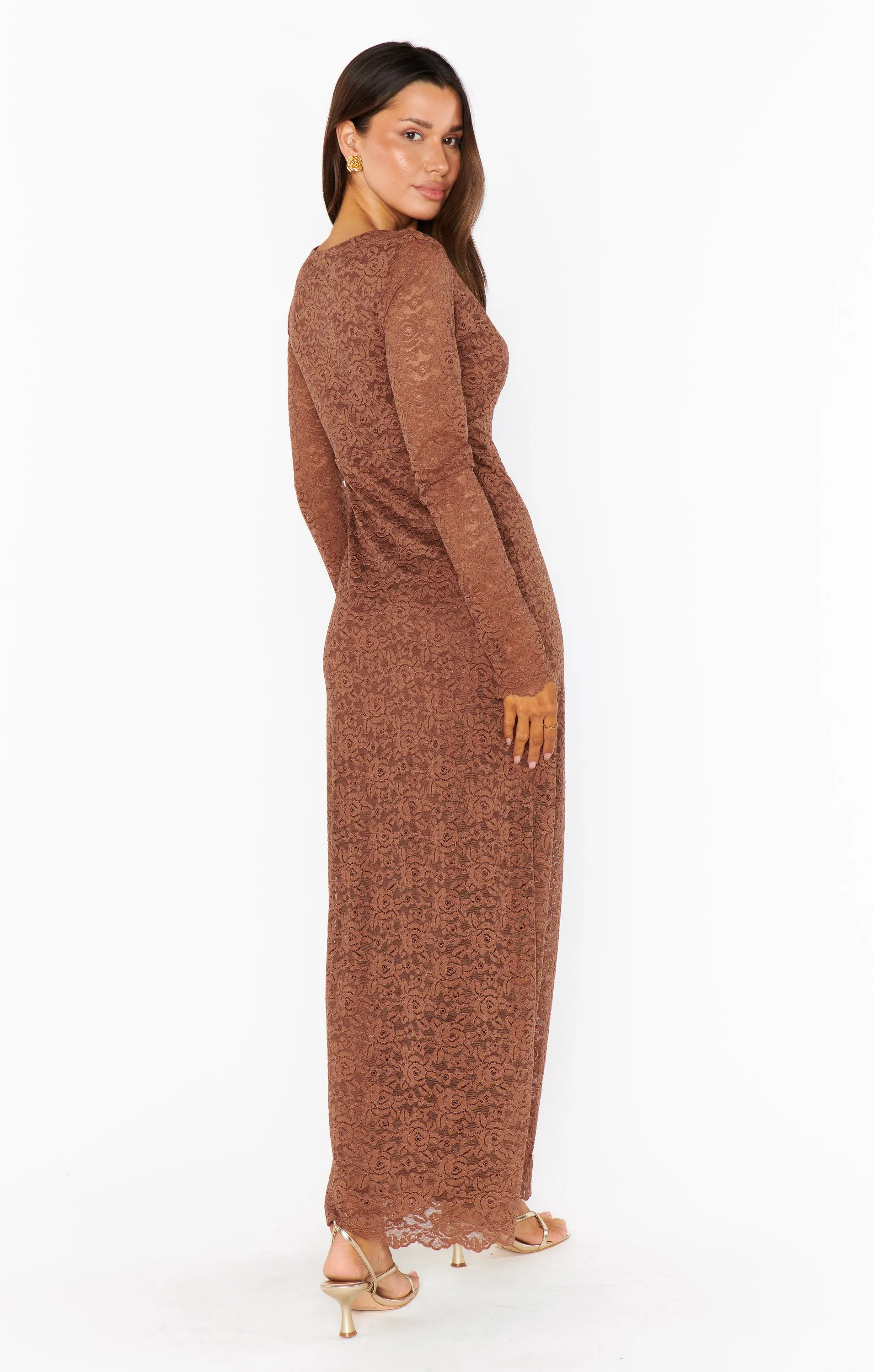 Leah Dress ~ Brown Lovely Lace