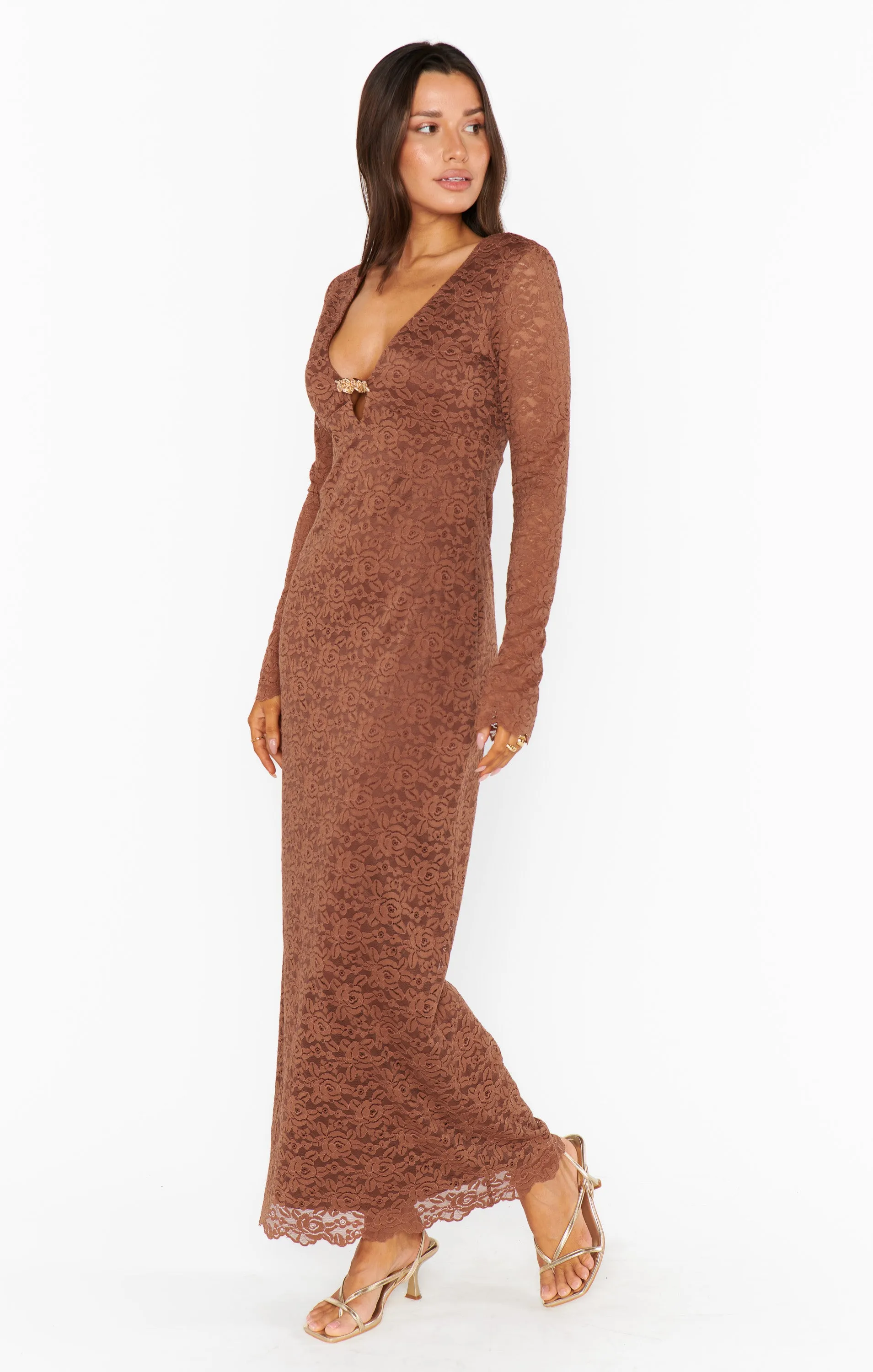 Leah Dress ~ Brown Lovely Lace