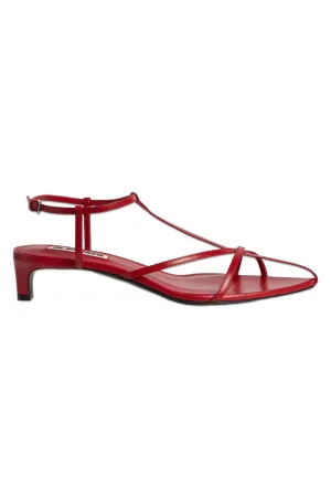 Leather Strappy Heeled Sandals 36