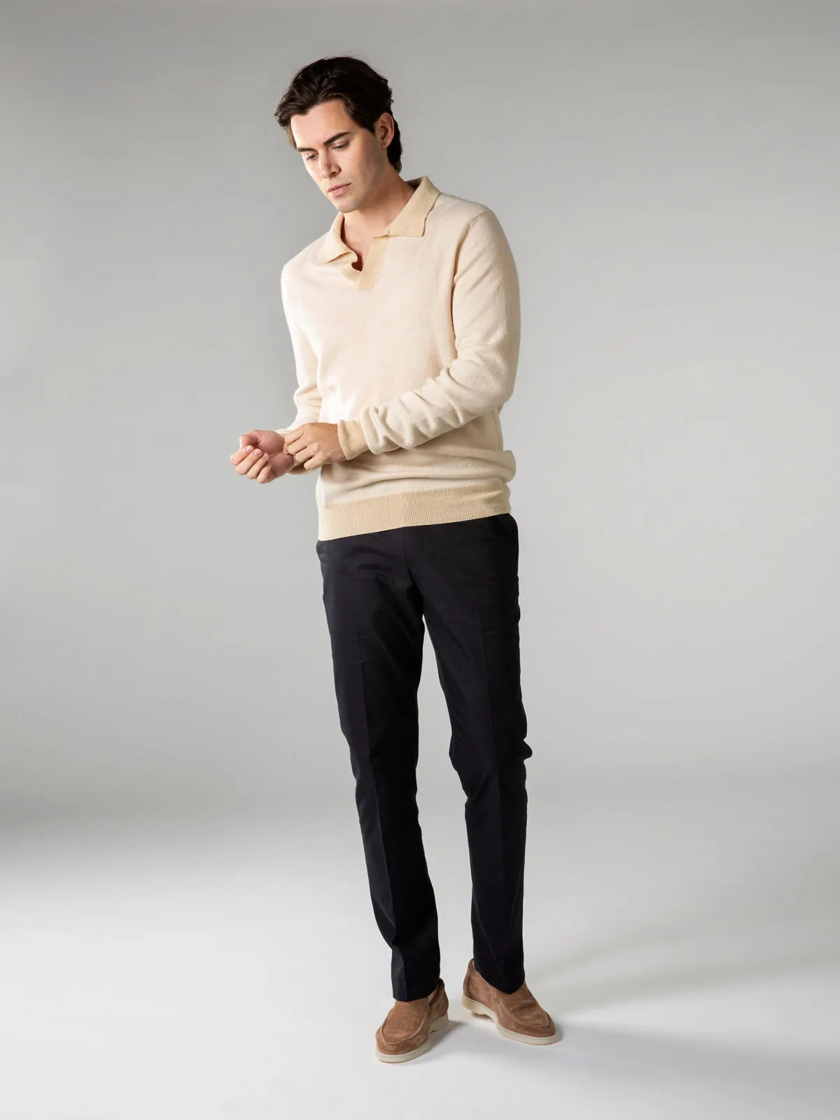 Light Beige Jacquard Polo