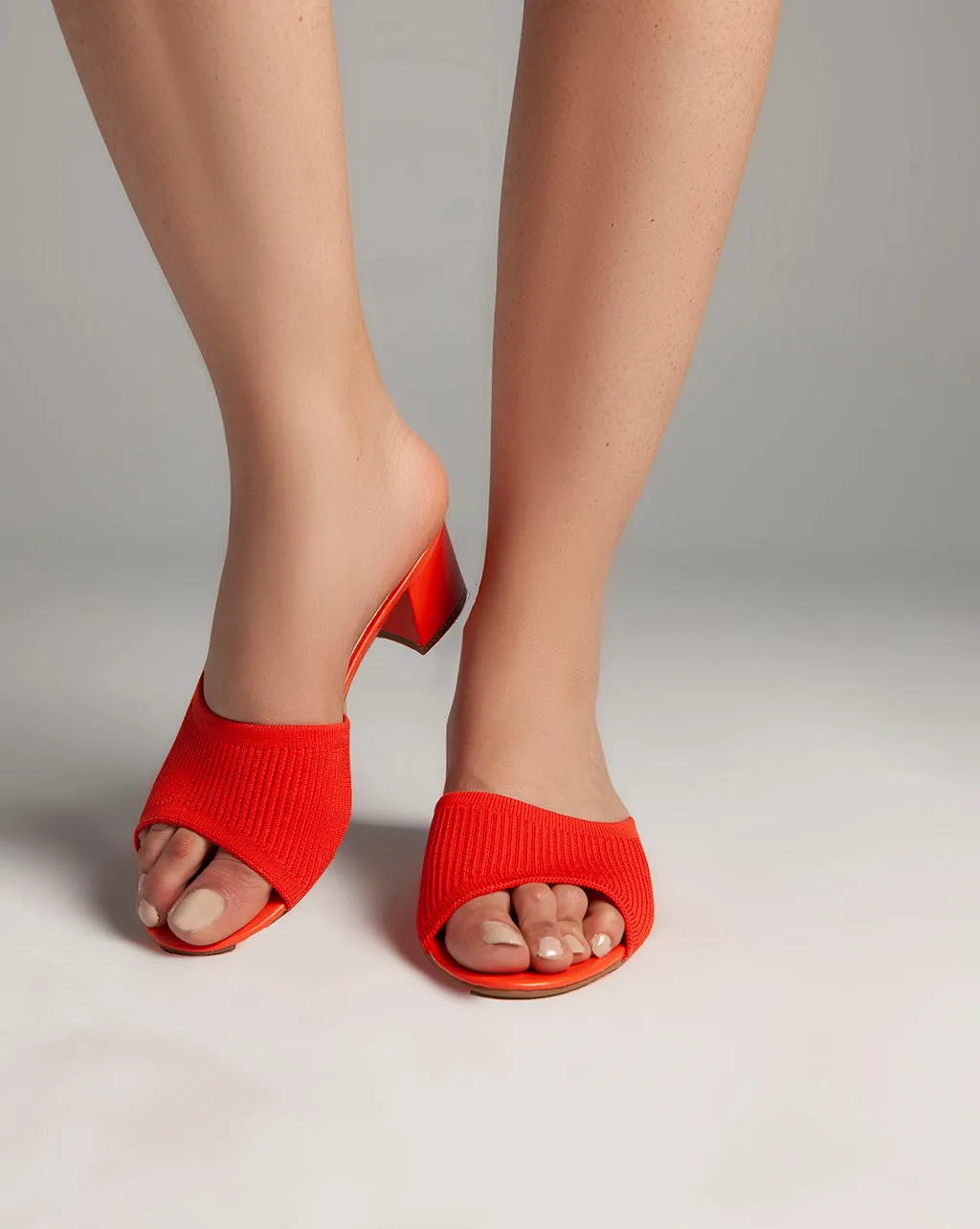 Low Heels Opened Toe Mules - Sandals - Orange