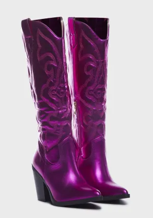 Magenta Rodeo Target Cowboy Boots