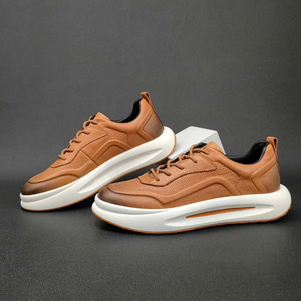 Men Fashion Casual Breathable Leather Sneakers