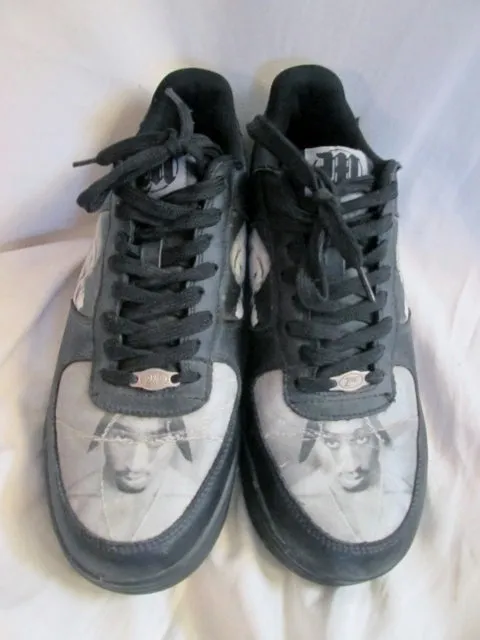 Mens Tupac Shakur 2PAC Makaveli Branded SHOES RAP HIP HOP Sneaker 12 Trainer Lowrise Top