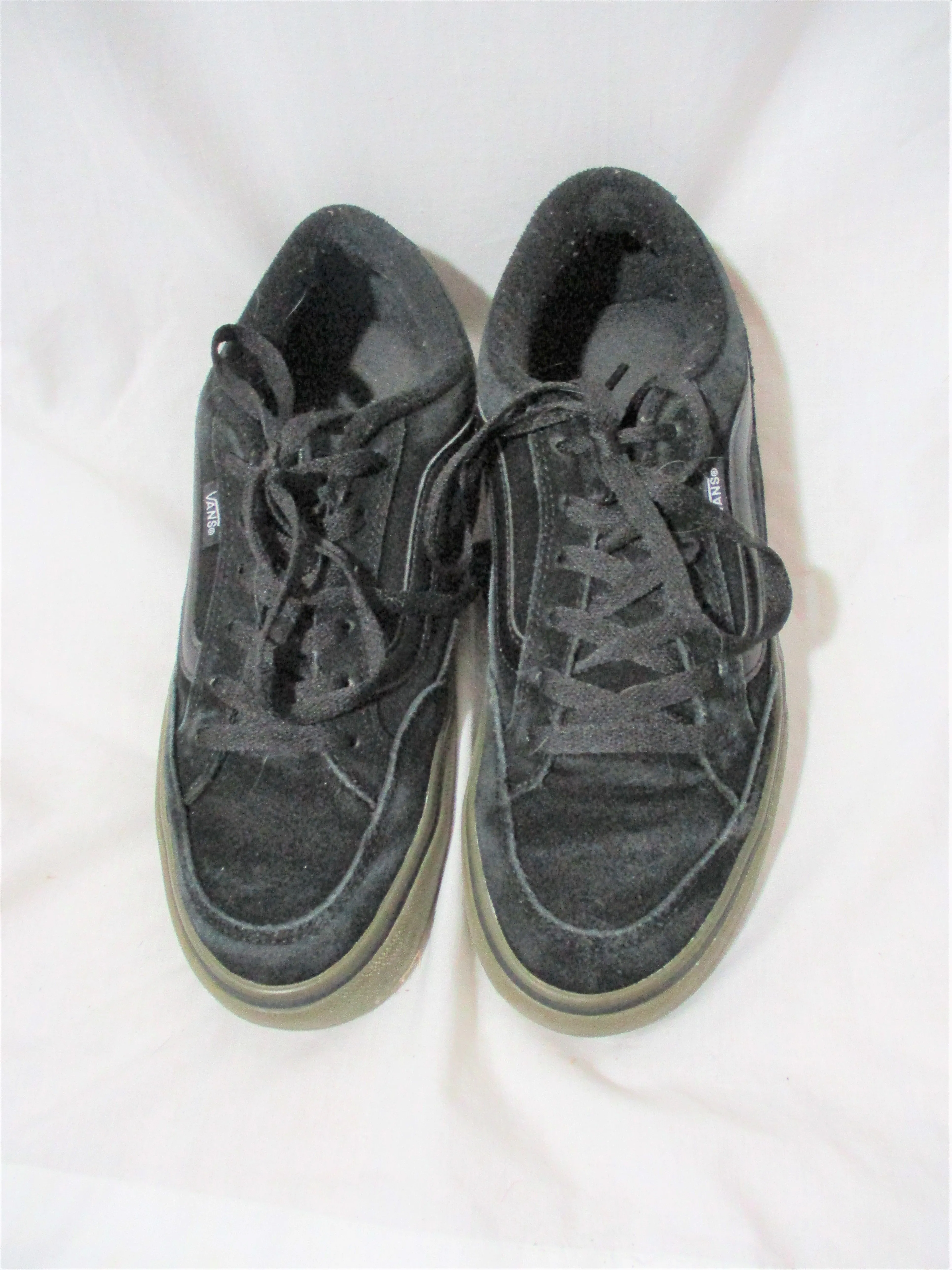 MENS VANS Suede Leather Skateboarding Skater Thrasher Sneaker BLACK 8.5 Shoe