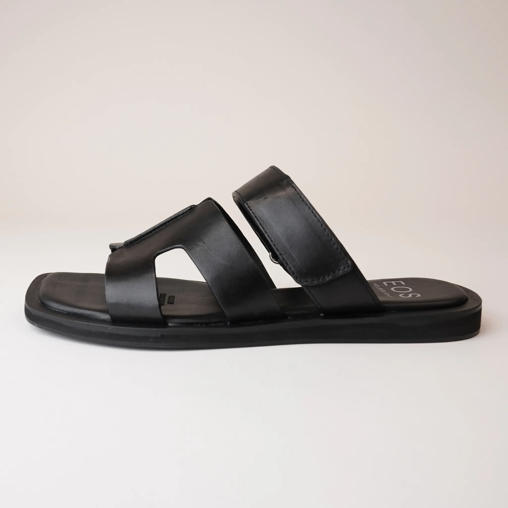 Misayao Black Leather Slides