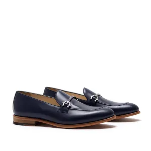 Navy Calf Horsebit Loafer