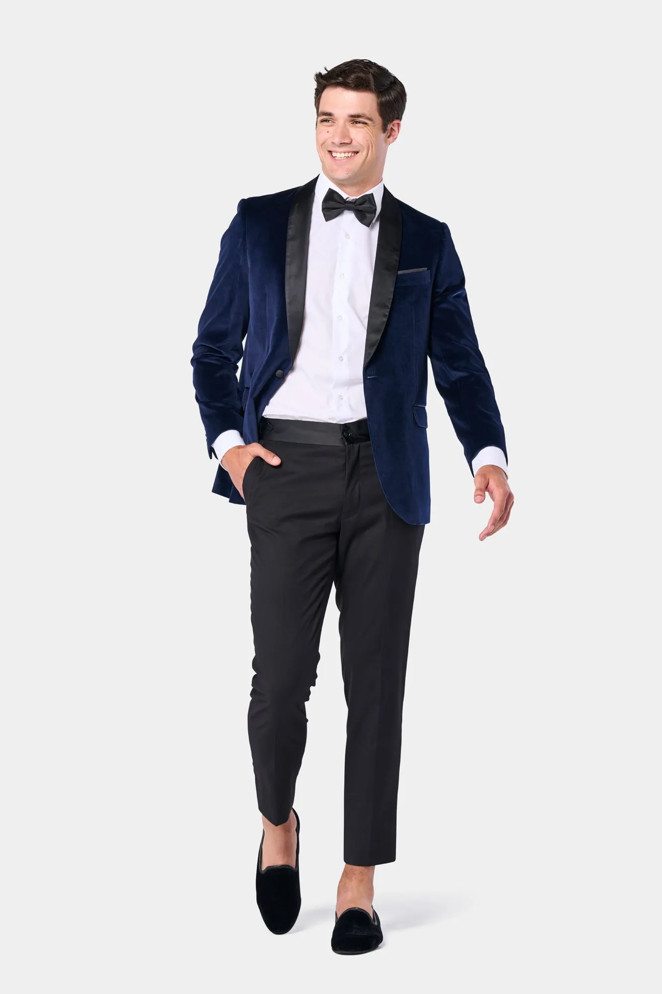 Navy Velvet Shawl Lapel Tuxedo