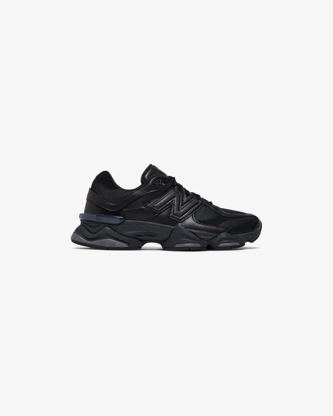 New Balance 9060 Triple Black Leather Sneakers